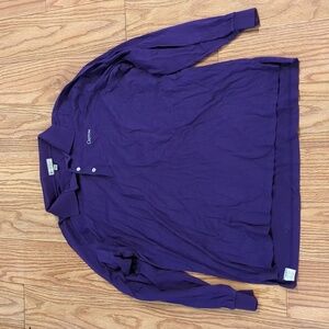 Peter Millar purple long-sleeve 100% cotton golf polo, men's XL*